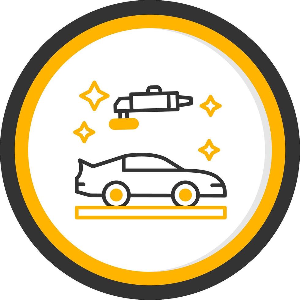 Liquid Auto Polish Line Two Color Circle vector