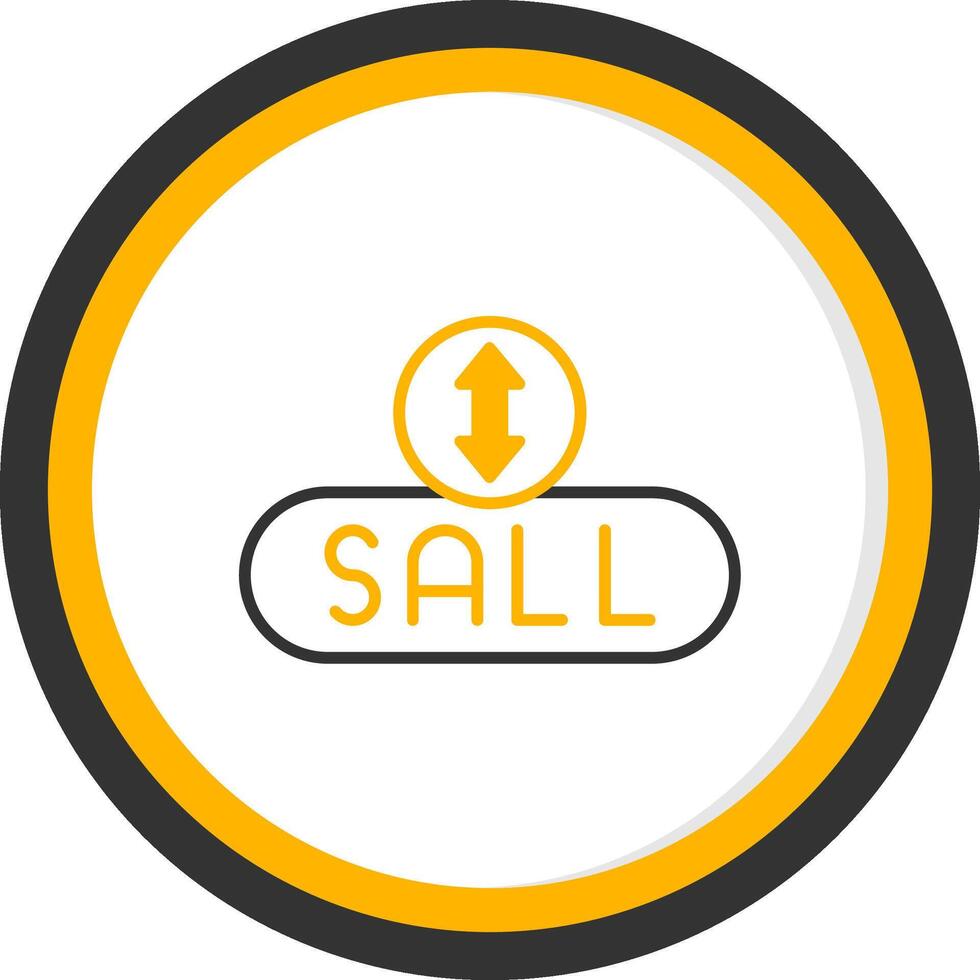 Sell Item Button Line Two Color Circle vector
