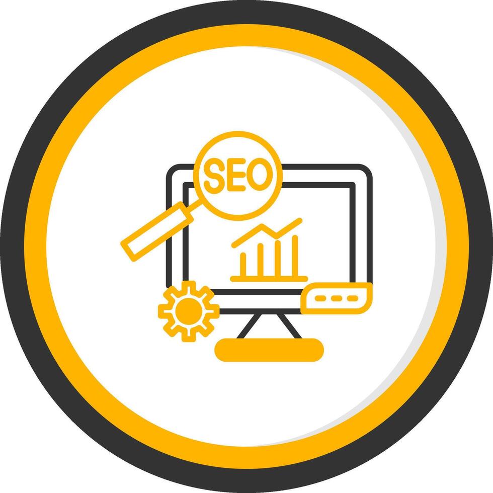 Optimized Website SEO Strategy Line Two Color Circle vector