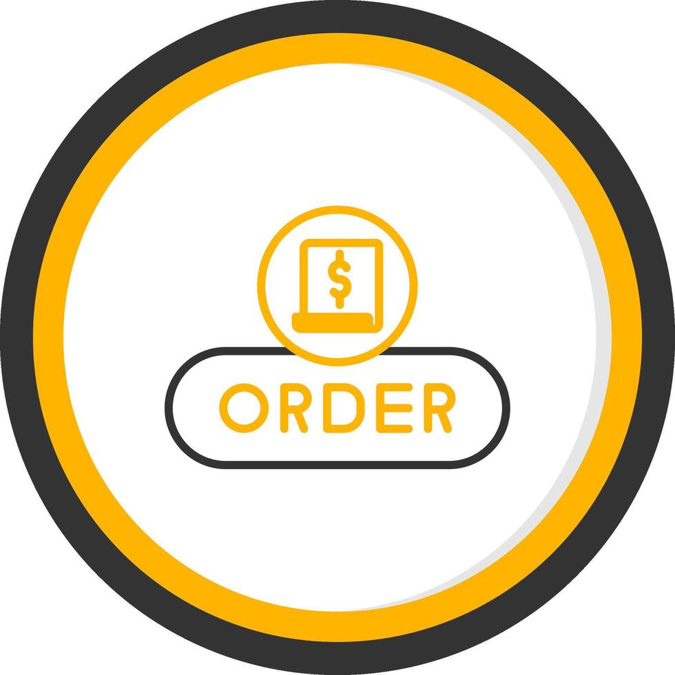 Place Order Button Line Two Color Circle vector