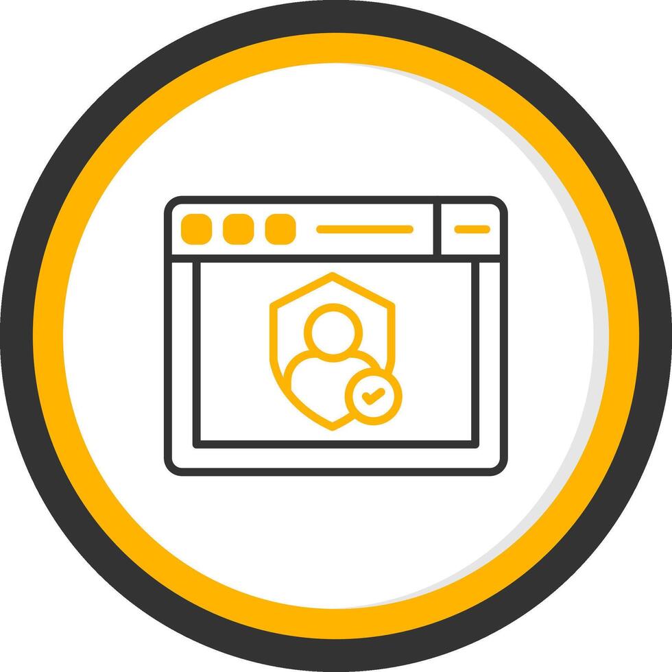 Authentication Login Icon Line Two Color Circle vector