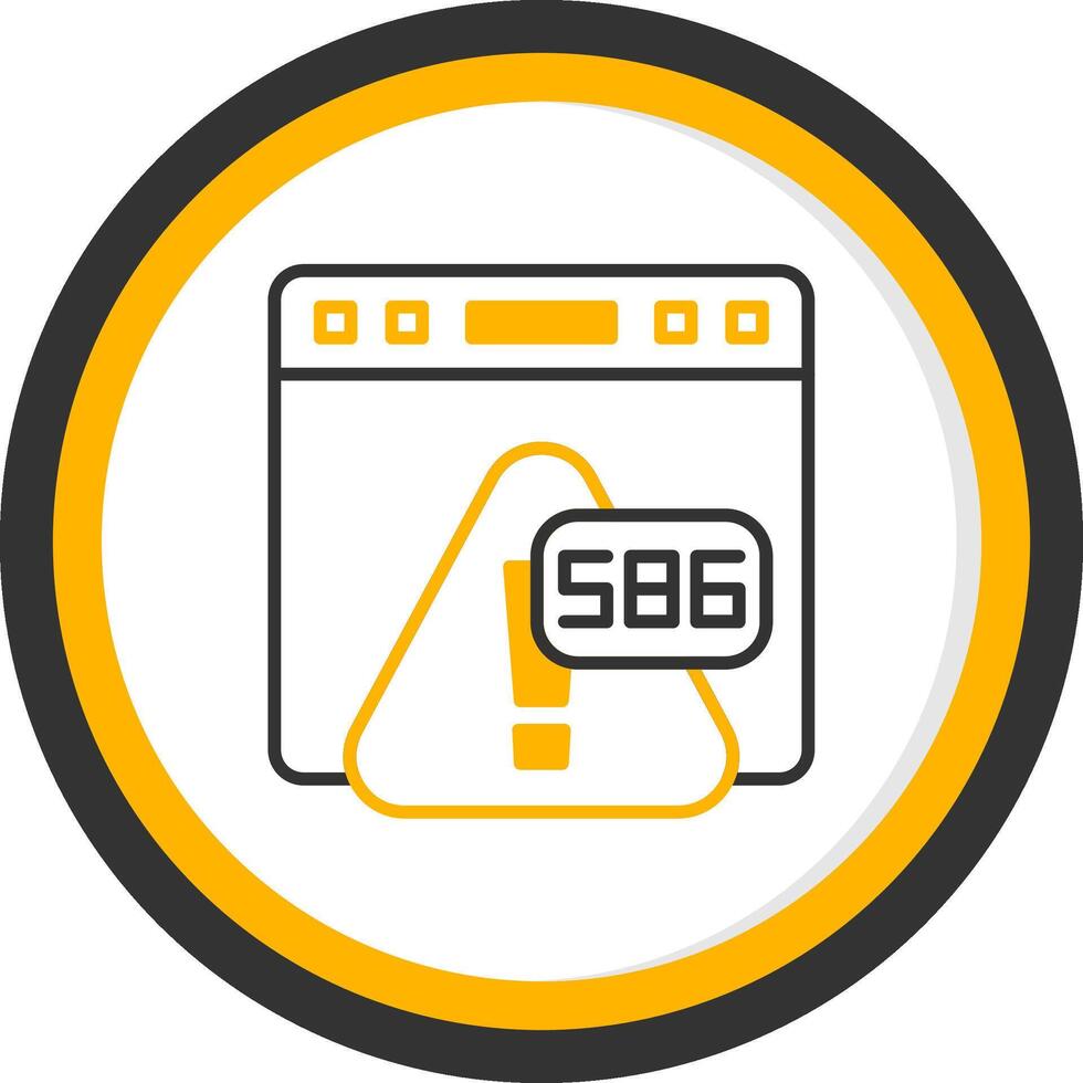 Error 586 DNS Forwarder Down Line Two Color Circle vector