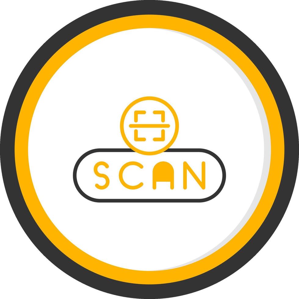 Start Scan Button Line Two Color Circle vector