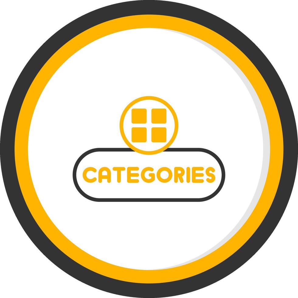 View Categories Button Line Two Color Circle vector