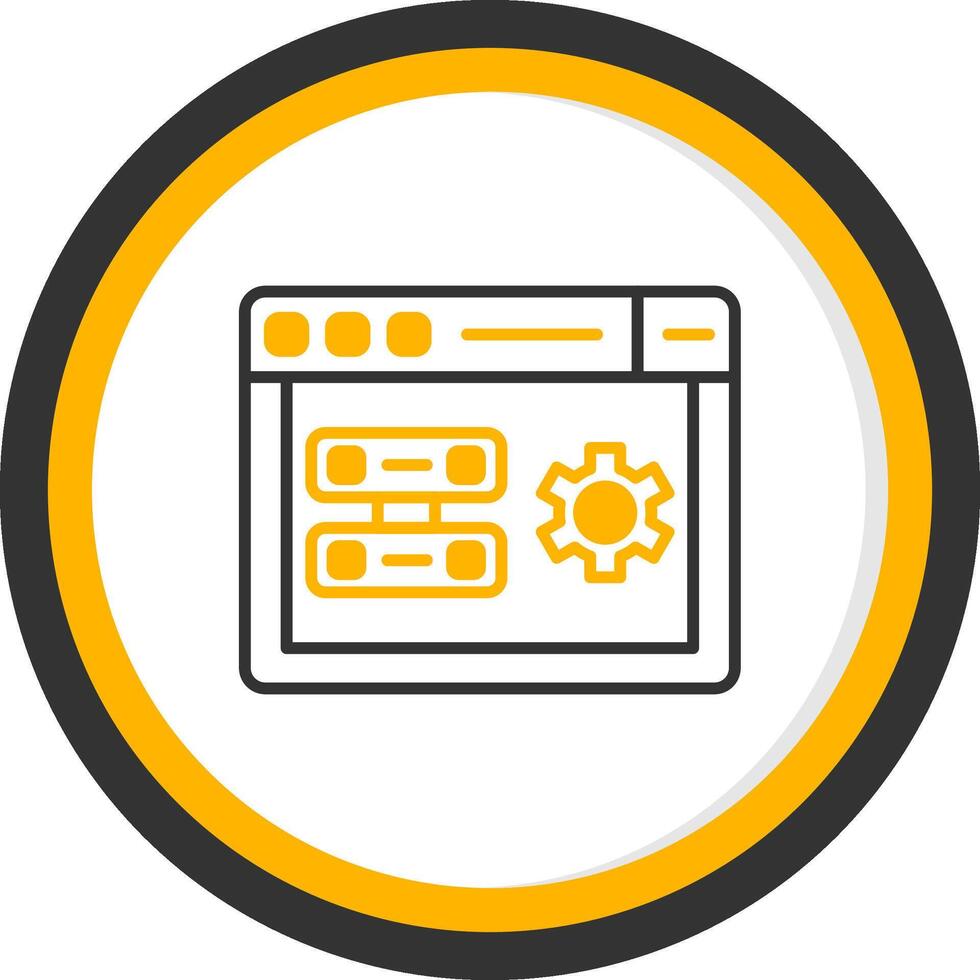 Server Side Rendering Process Line Two Color Circle vector