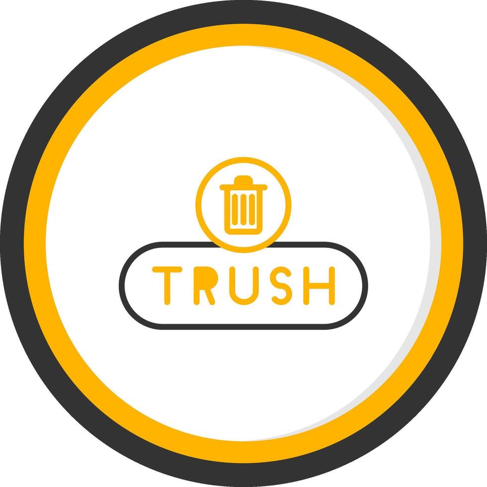 Move to Trash Button Line Two Color Circle vector
