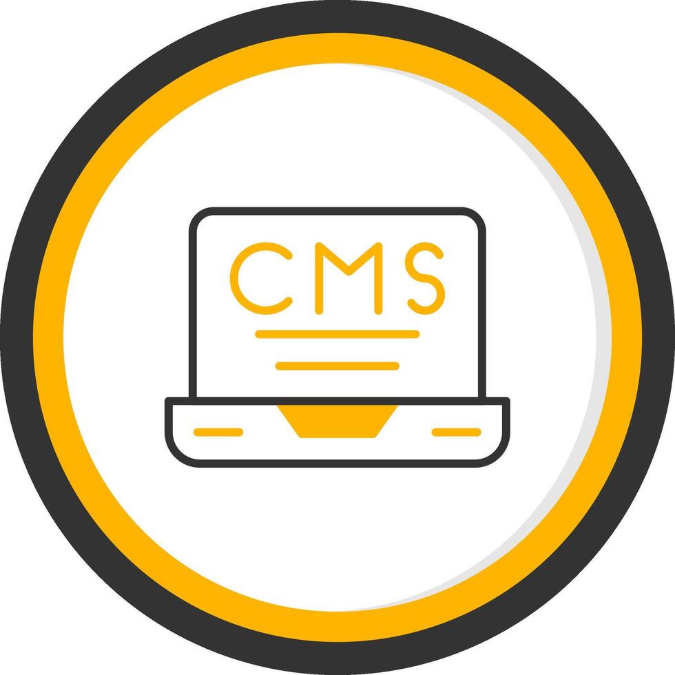 Headless CMS Backend Icon Line Two Color Circle vector
