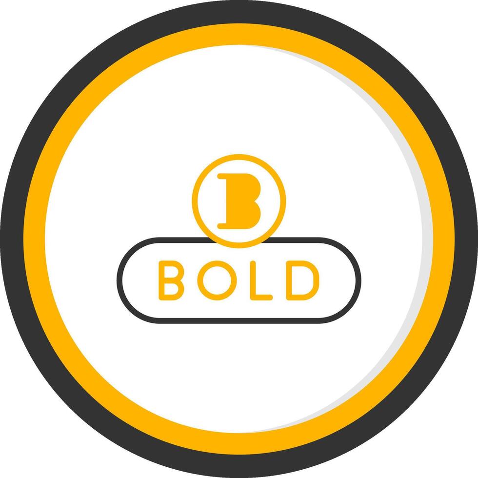 Bold Text Button Line Two Color Circle vector