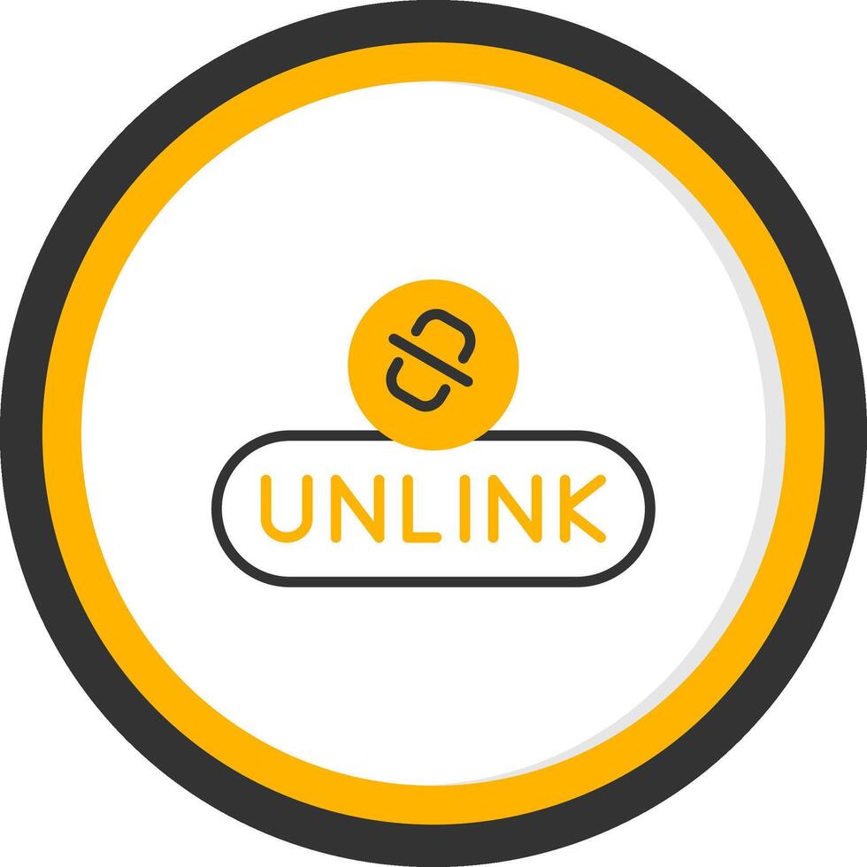 Remove Link Button Line Two Color Circle vector