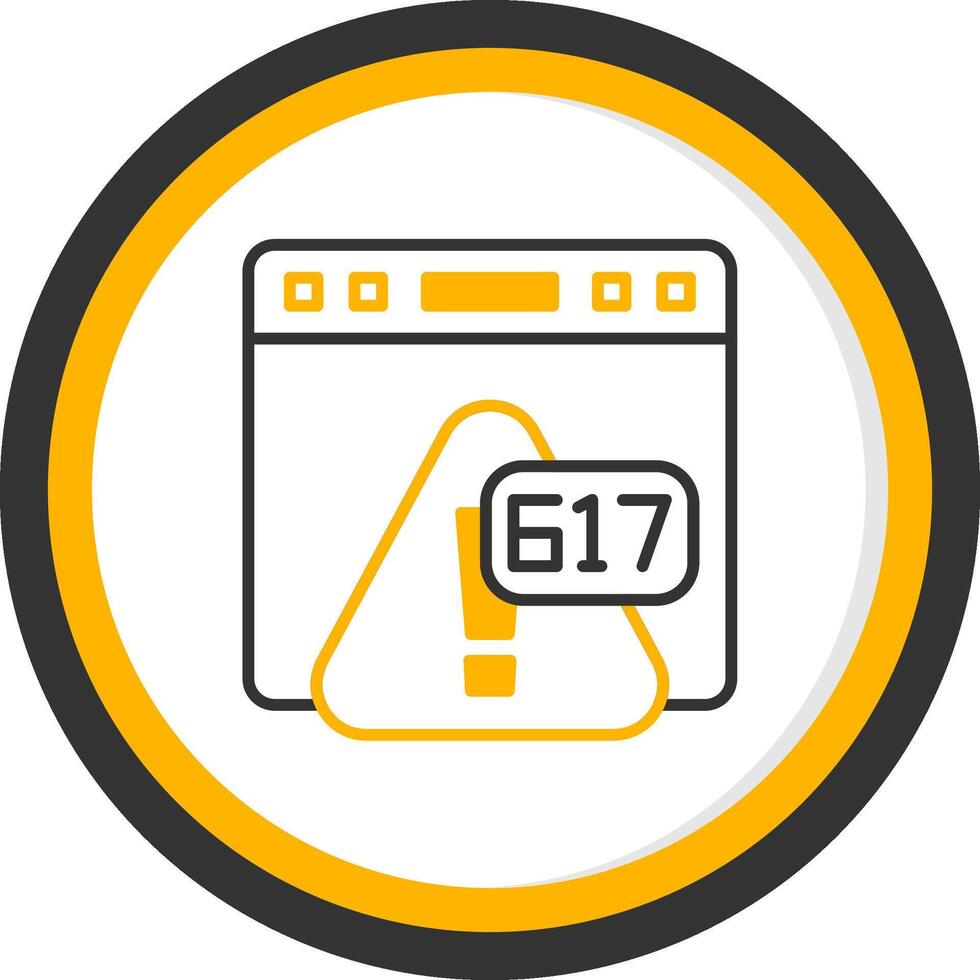 Error 617 Token Validation Timeout Line Two Color Circle vector