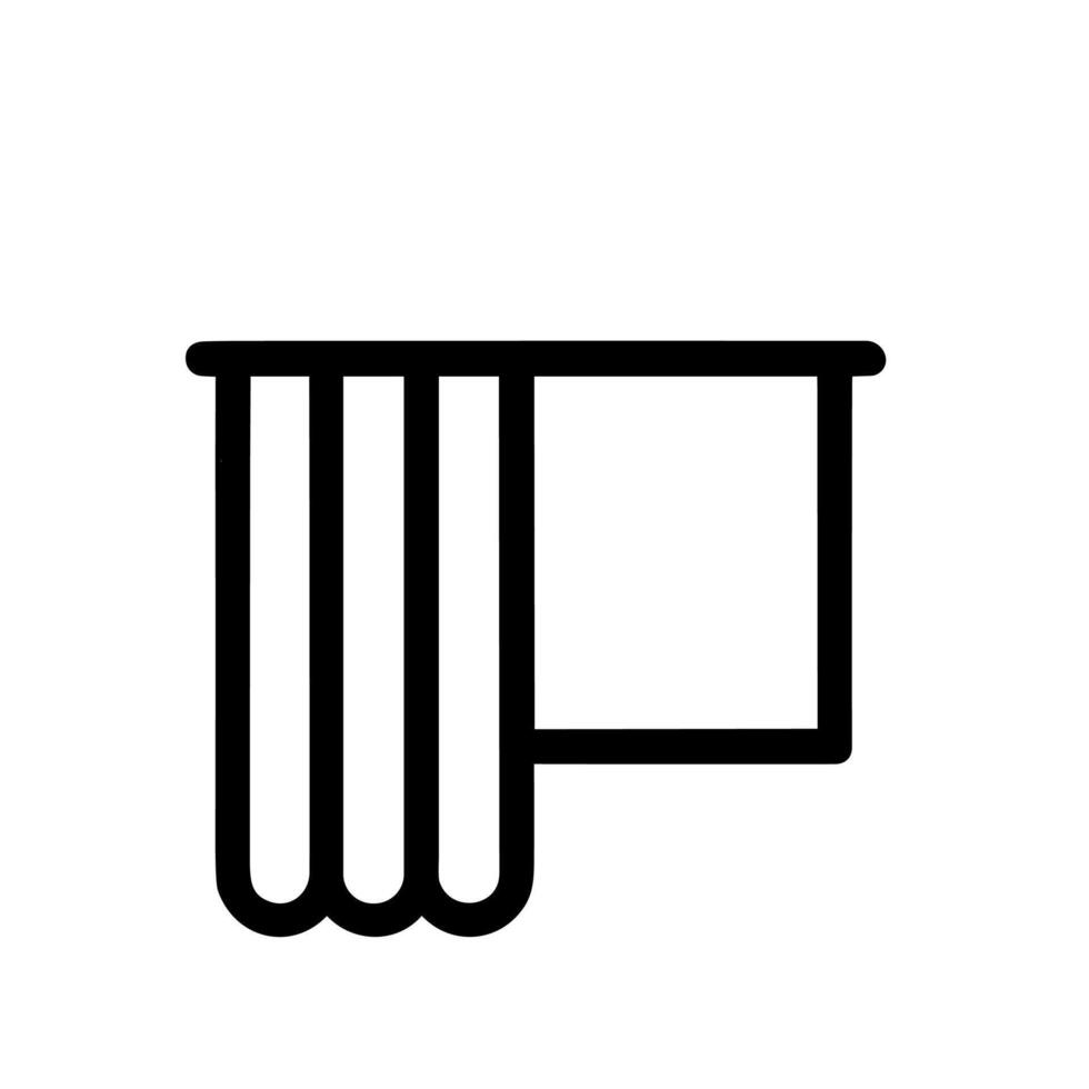 Simple Outline Curtain Rail Interior Decoration Minimalist Home Fixture Icon vector