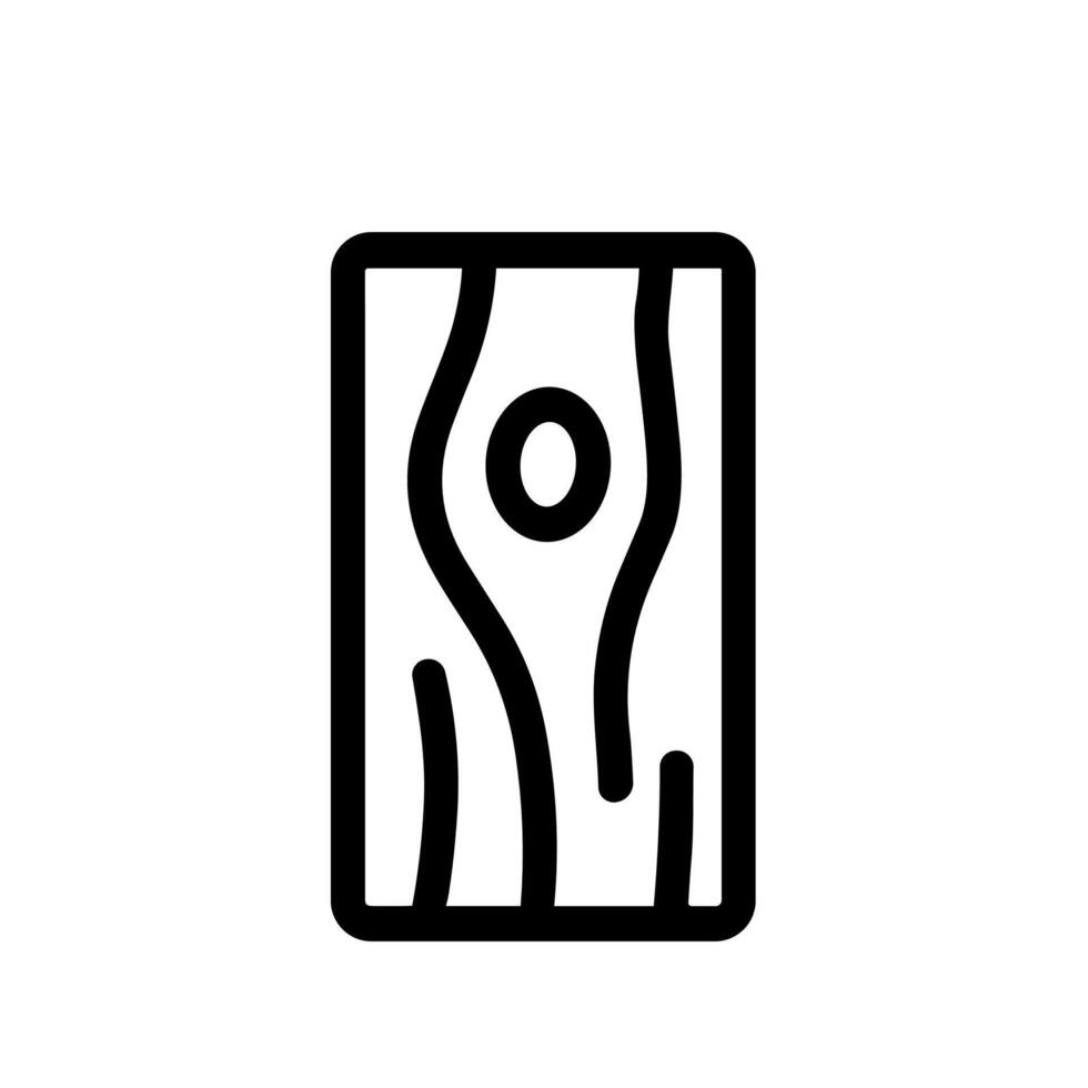 Minimalist Outline Wooden Plank Texture Panel Lumber Material Icon vector