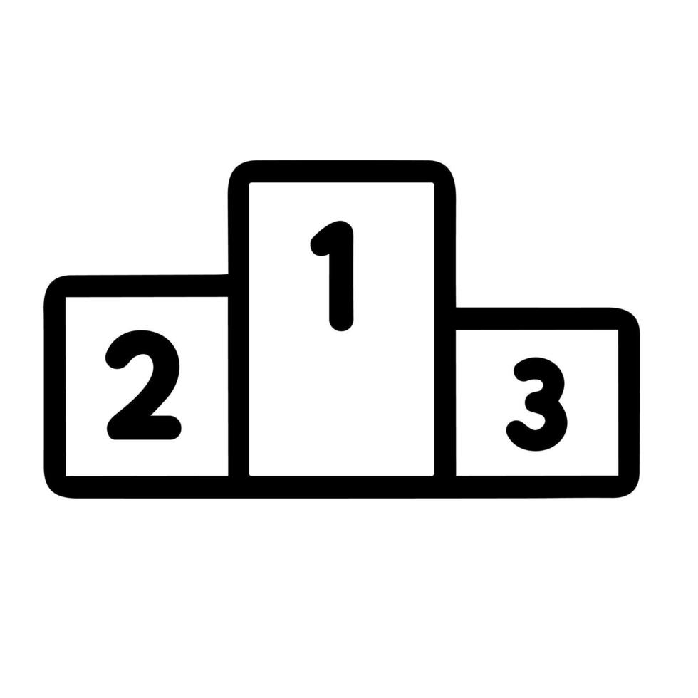 Simple Line Podium Ranking Achievement Minimalist Icon Illustration vector