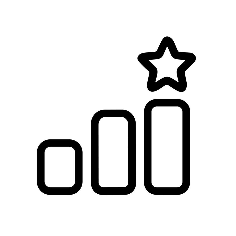 Outline Simple Bar Chart with Star Symbol Business Icon vector