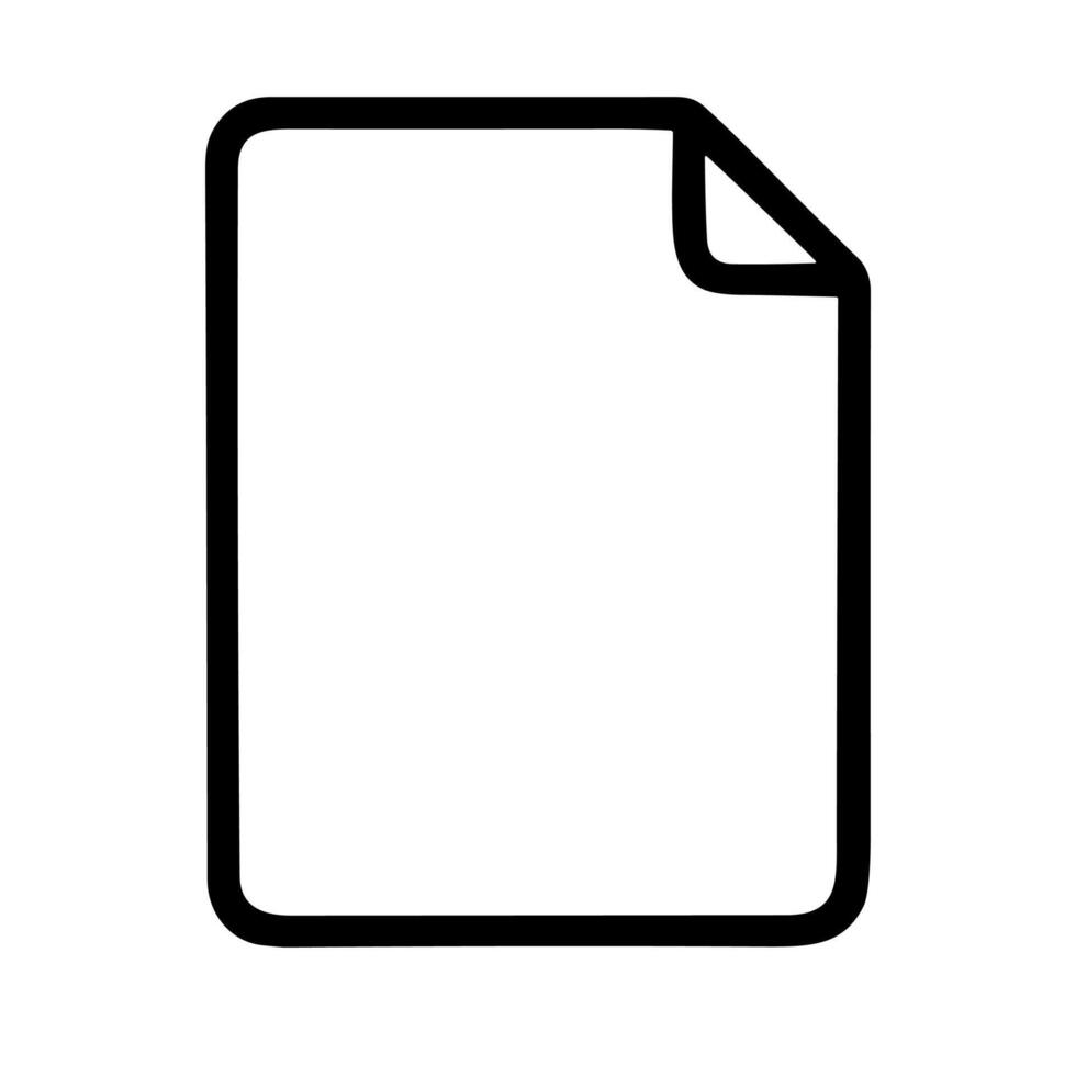 Simple Outline File Document Paper With Folded Corner Icon Shape vector