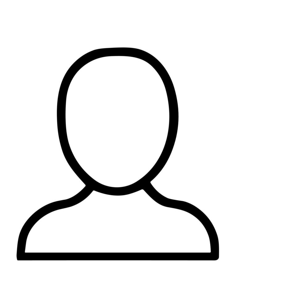 Minimalist Line Drawing Profile Person Symbol Silhouette Avatar Icon vector