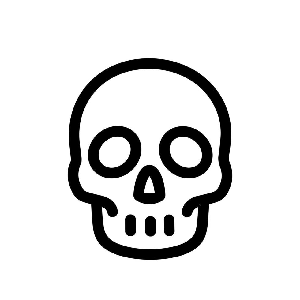 Simple Outline Skull Sign Dangerous Warning Symbol Icon Illustration vector