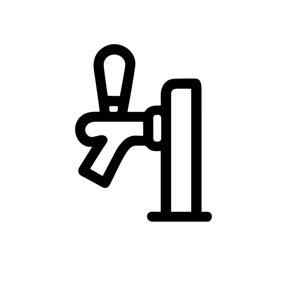 Simple Outline Beer Tap Dispenser Equipment Icon in Minimalist Style vector