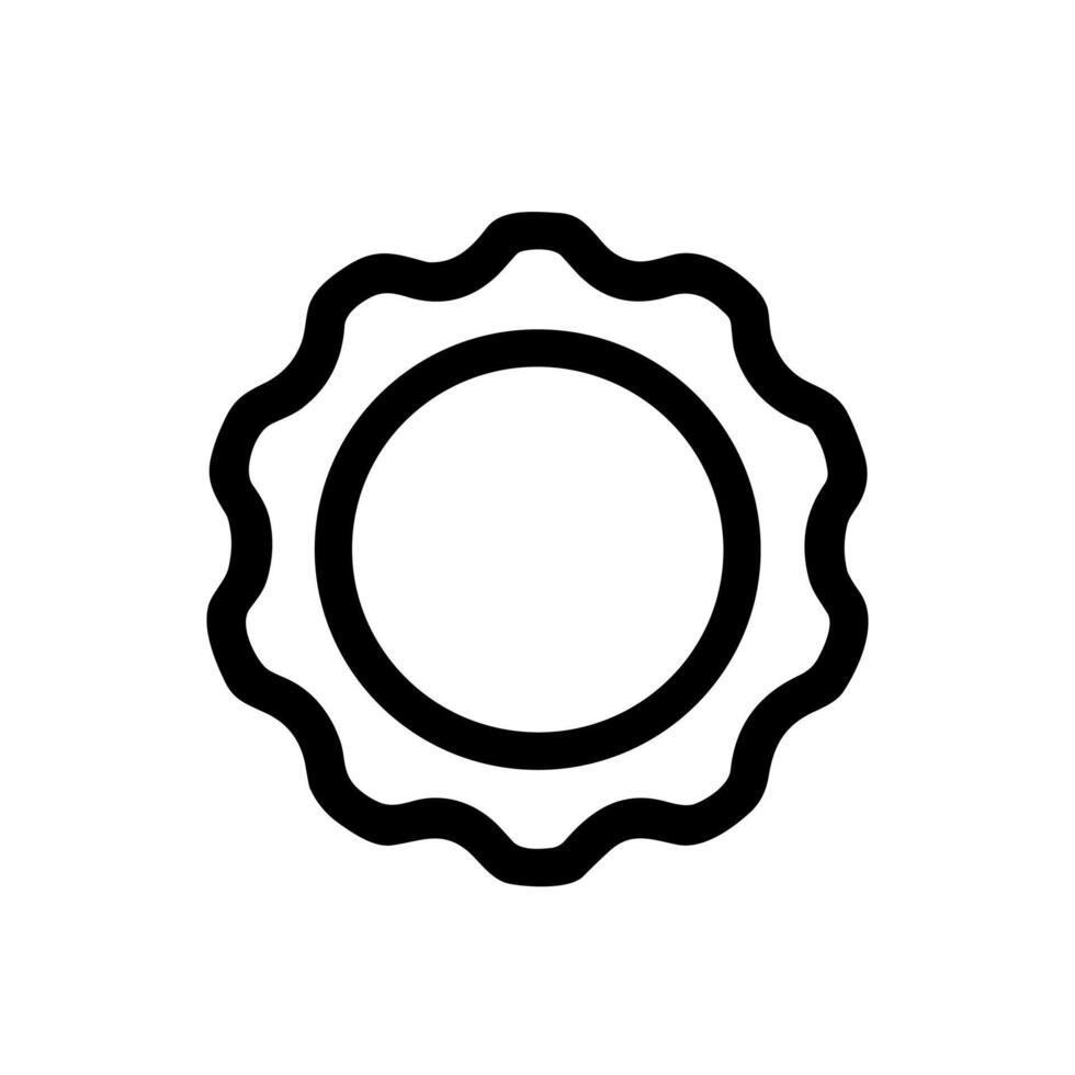 Simple Outline Wavy Sun Shape Icon Sunny Weather Element vector