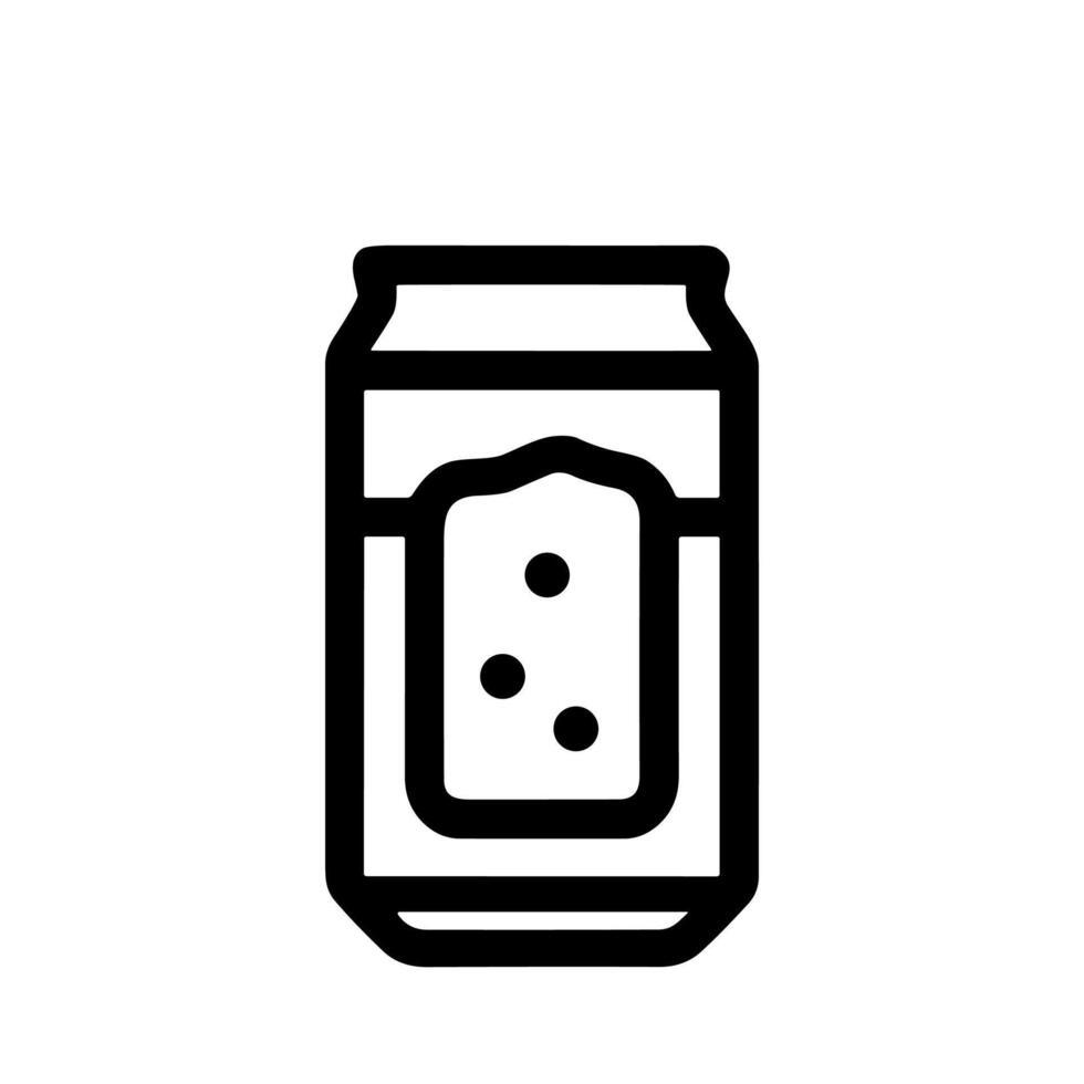 Outline Simple Beer Can Line Art Illustration Beverage Element vector