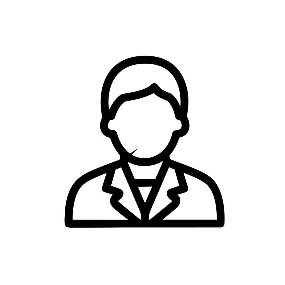 Line Drawing Simple Business Man Avatar Icon Silhouette Shape vector
