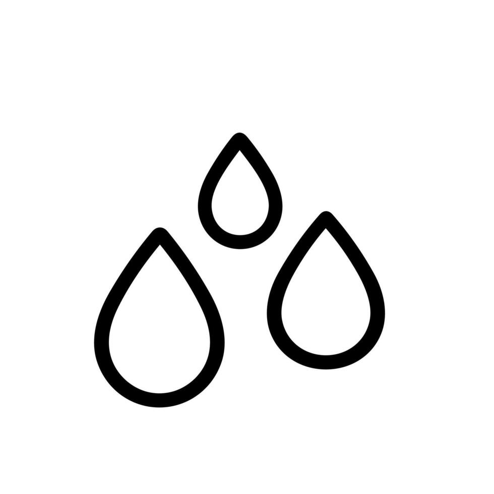 Simple Lineart Water Drop Moisture Symbol Element Weather Icon vector