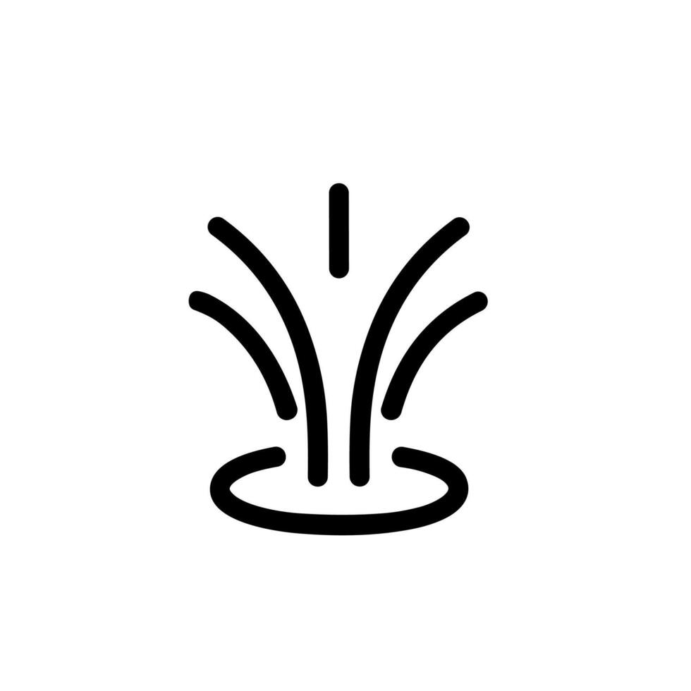 Simple Line Drawing Fountain Water Jet Burst Spring Symbol Icon vector
