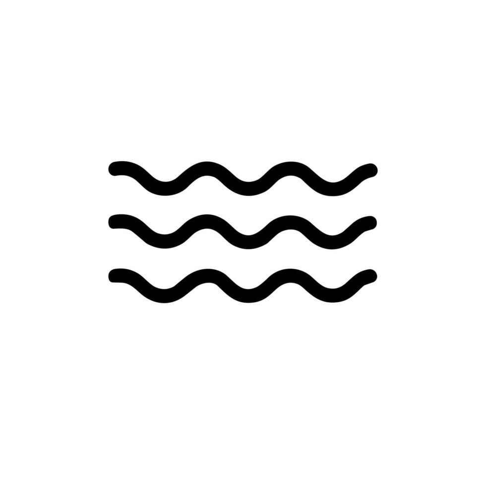 Simple Outline Wave Symbol Design Element Graphic Decoration vector