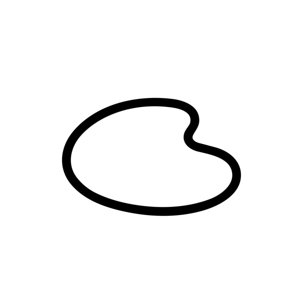 Simple Black Line Art Painter's Palette Icon Design Illustration vector
