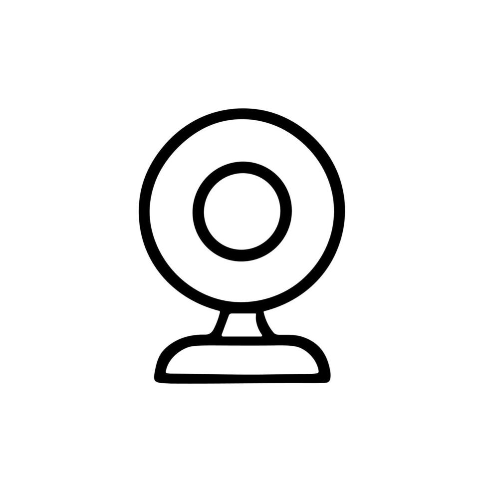 Simple Outline Web Camera Device Recording Equipment Technology Icon vector