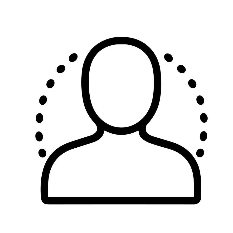 Outline Dotted Line Anonymous Person Avatar Profile User Icon vector