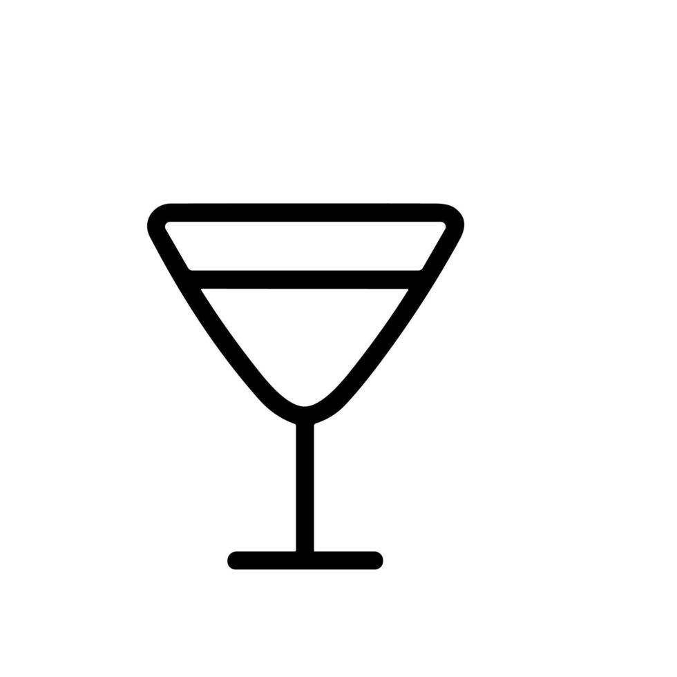Simple Outline Cocktail Glass Liquor Drinkware Symbol Silhouette Icon vector
