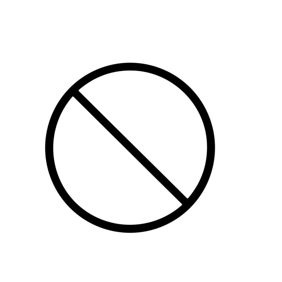 Simple Outline Forbidden Circle Sign Shape Icon Symbolic Representation vector