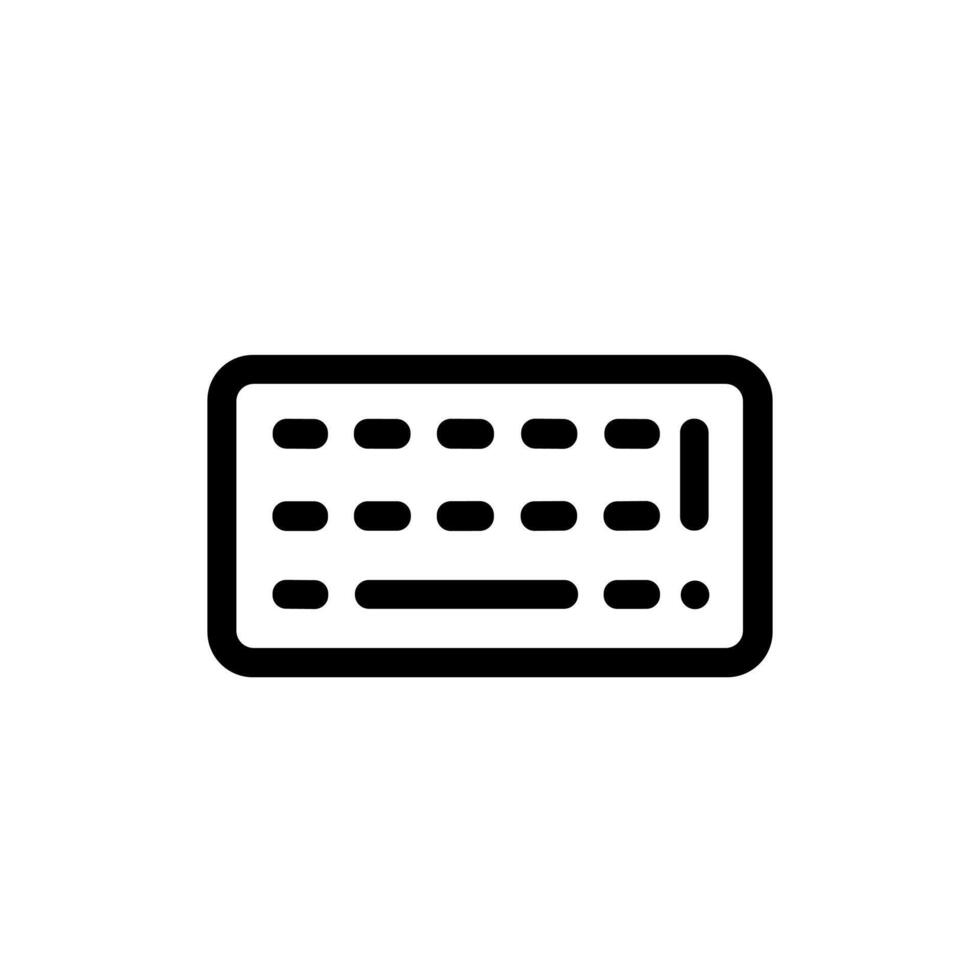 Simple Outline Keyboard Symbol Flat Icon Design for Computer Device vector