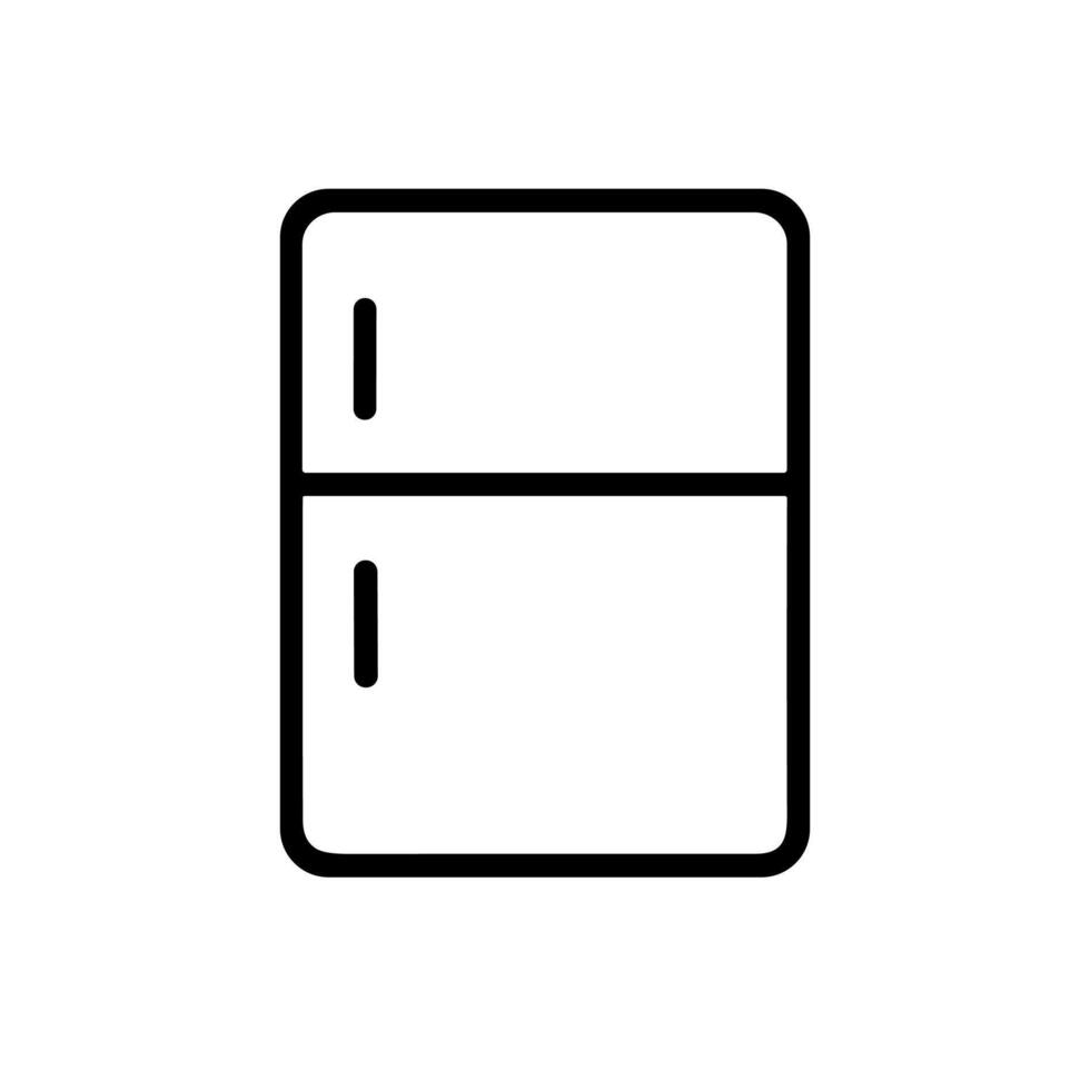 Minimalist Outline Refrigerator Home Appliance Symbol Icon for Kitchen Equipment vector