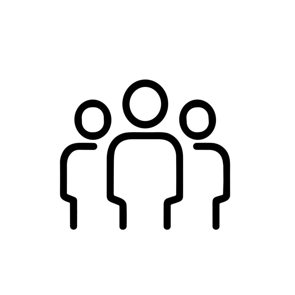 Outline Minimalist People Group Line Icon Human Resource Management vector