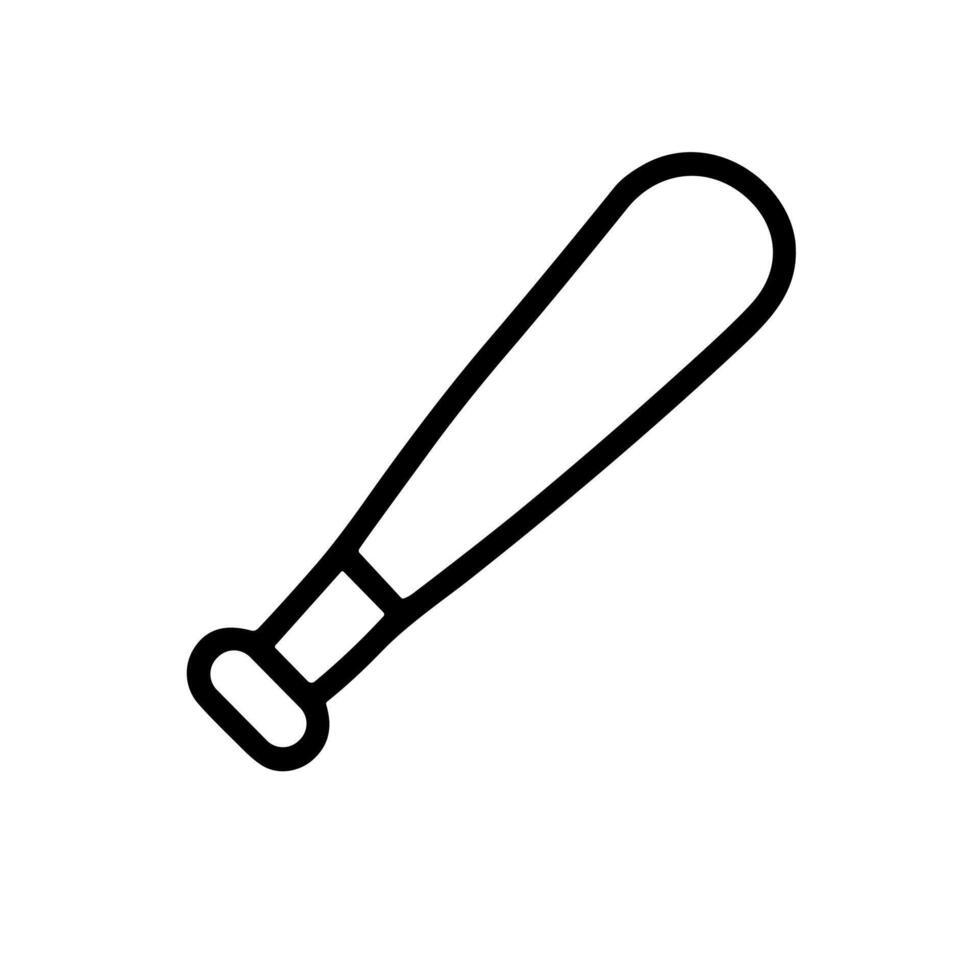 Simple Outline Baseball Bat Equipment Line Art Icon Graphic vector