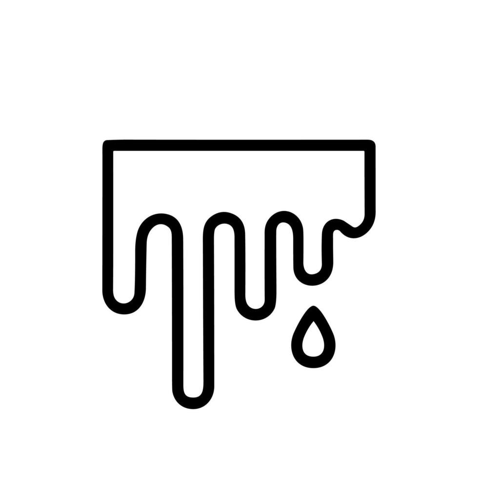 Simple Outline Dripping Liquid Water Flow Symbol Shape Icon Design vector