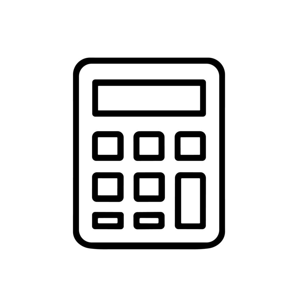 Outline Simple Calculator Device Application Interface Graphic Symbol Icon vector