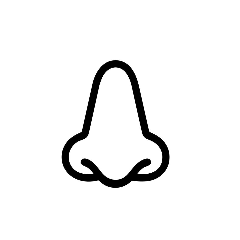 Simple Line Drawing Nose Medical Organ Human Body Anatomy Icon vector