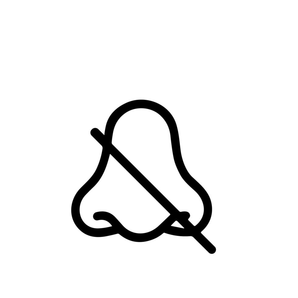 Simple Outline No Smell Nose Crossed Out Sign Illustration Icon vector