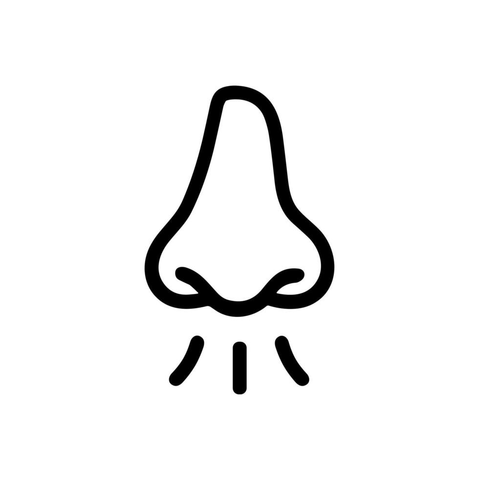 Simple Line Art Nose Smell Scent Sense Organ Medical Icon vector