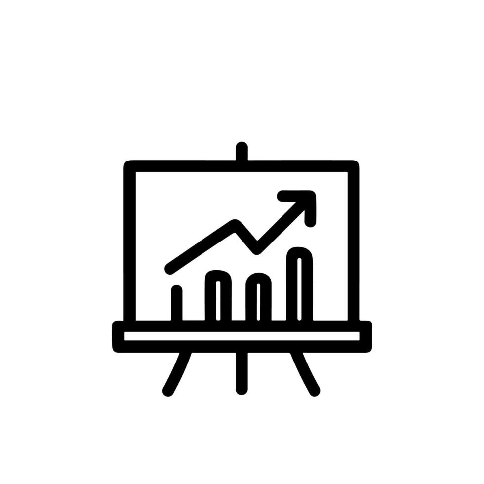 Minimalist Outline Bar Chart Presentation Growth Success Indicator Element vector