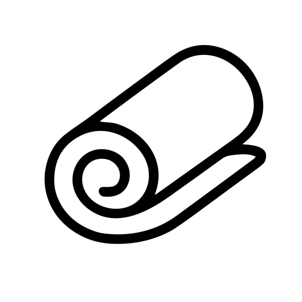 Simple Outline Rolled Up Towel Line Art Bathroom Accessories Icon vector