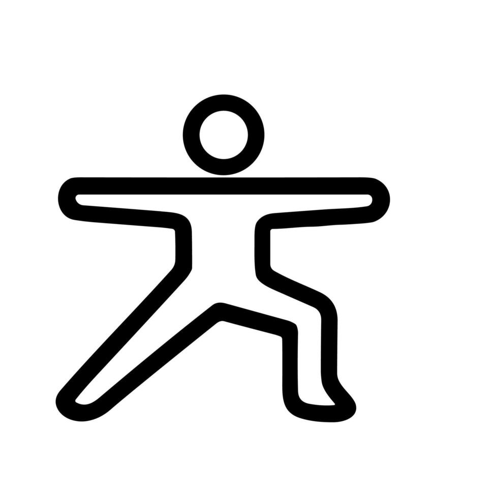 Simple Line Art Yoga Pose Pictogram Illustration Fitness Sport Icon vector