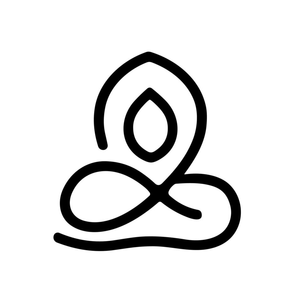 Simple Line Art Meditation Pose Woman Relaxation Yoga Illustration vector
