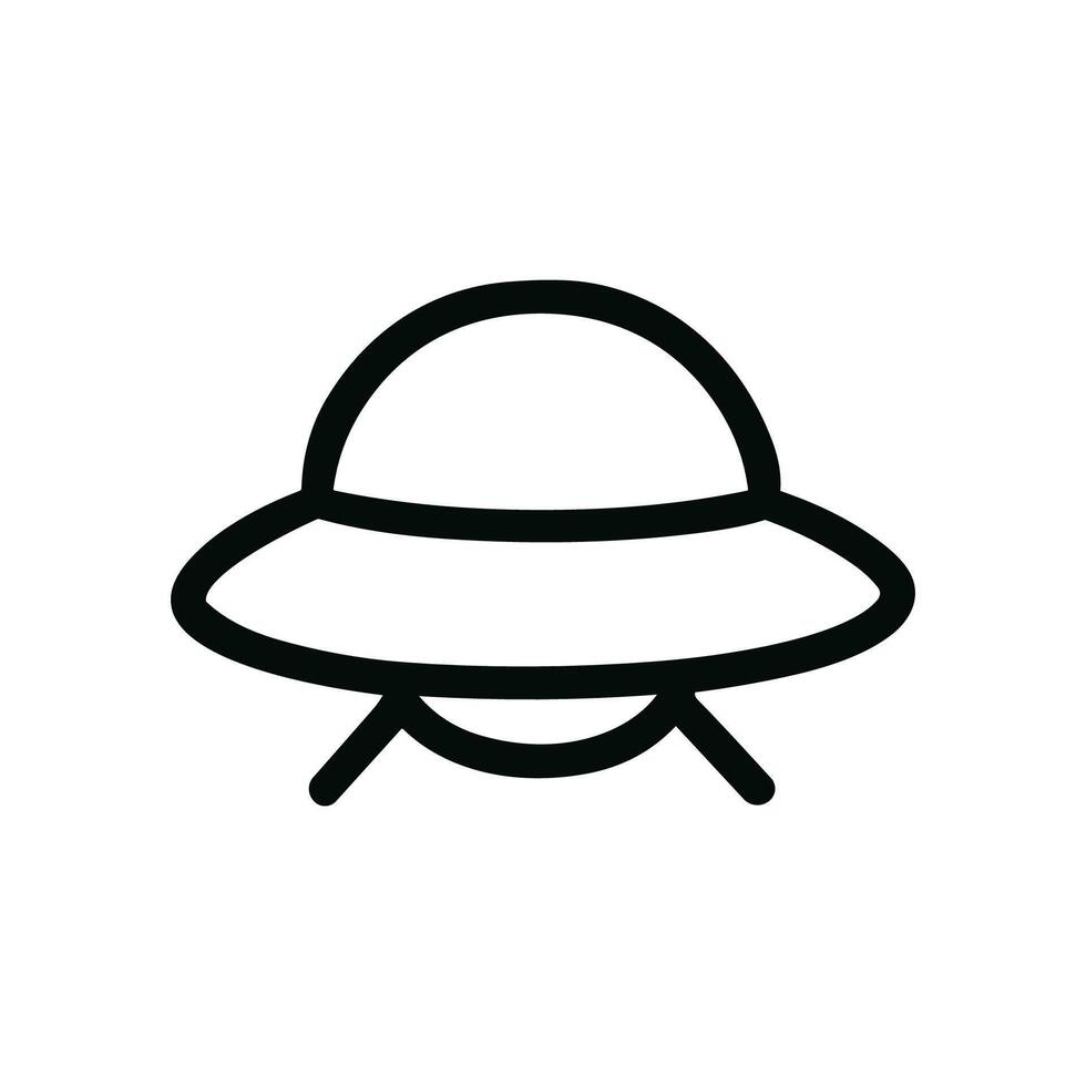 Simple Outline Spacecraft Spaceship UFO Drawing Icon Symbol Shape vector