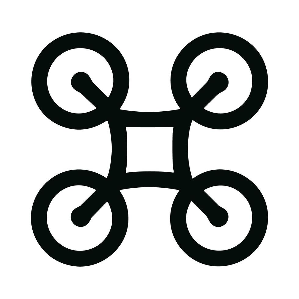 Simple Line Style Drone Icon with Four Propellers Minimalist Design vector