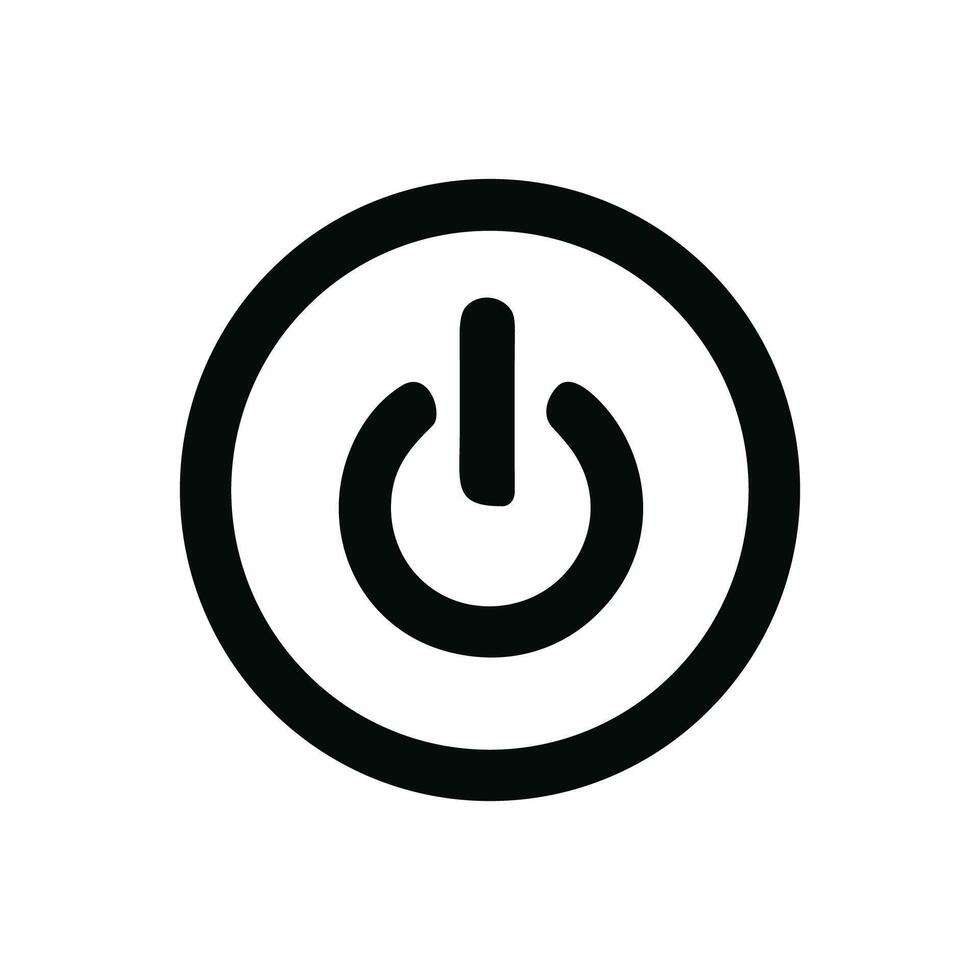 Minimalist Style Power Button On Off Symbol Sign Icon vector