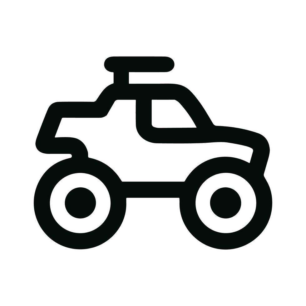 Simple Outline Illustration of Off Road Vehicle Icon Design Element vector